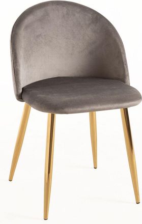 Regalos Miguel Sillas Comedor - Silla Vint Terciopelo Golden - Gris