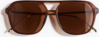 H&M Polarised Sunglasses in Dark Brown at Nordstrom