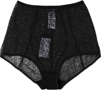 Dolce & Gabbana Black Logo Girdle High Waist Panty Womens Underwear