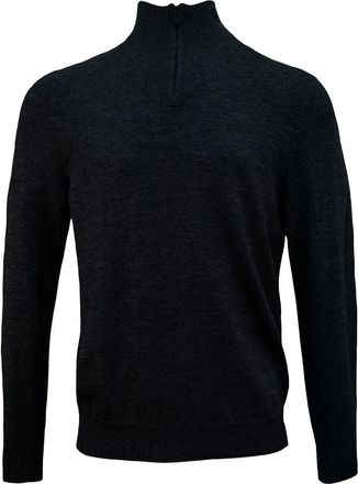 Lords of Harlech Quest Fully Fashioned Quarter-zip Merino Sweater in Black Solid at Nordstrom, Size Xx-Large