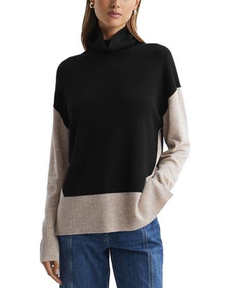 Reiss Alexis Wool & Cashmere-Blend Knitted Roll Neck Top