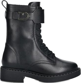 Furla buckle-fastening lace-up boots - women - CALFSKIN - 37 - Black