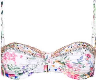 Camilla Plumes And Parterres bikini top - women - Recycled Polyamide/Recycled Polyamide/Elastane/Elastane - S - White