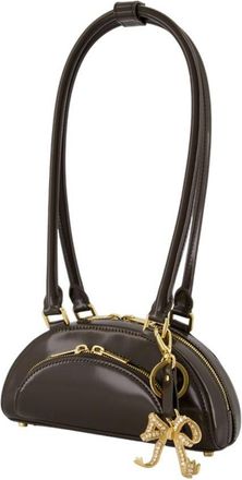 Self Portrait Womens Mini With Charm Shoulder Bag Brown Calfskin