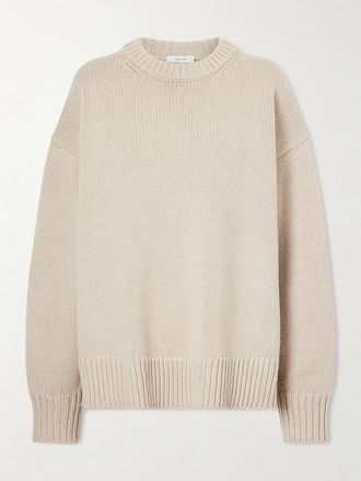 The Row Pullover Oversize In Misto Lana E Cashmere Essentials Ophelia - Crema