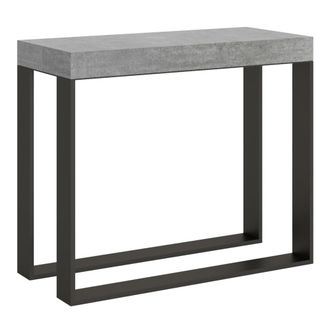 Itamoby Consola extensible 90x40/196 cm efecto madera gris cemento, hierro