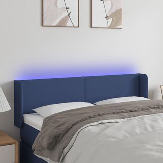 vidaXL Cabecero Con Led De Tela Azul 147x16x78/88 Cm Vidaxl