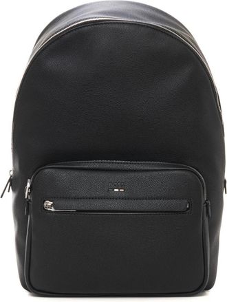 HUGO BOSS Leren rugzak met ritssluiting - Heren - Rugzakken - Zwart - ONE Size - Leer - Tassen