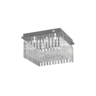 Netlighting Capella Flush Ceiling 6 Light Polished Chrome Glass in Grey