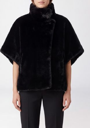 Pinko Cappotto corto Comodino in pelliccia sintetica con collo alto