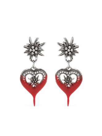 Ottolinger Dipped Flower Heart earrings - unisex - glass/Polyurethane/Brass - One Size - Red