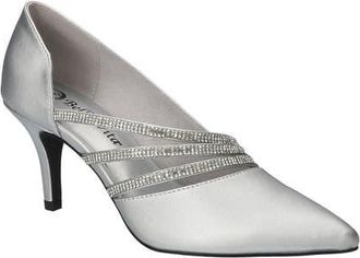 Bella Vita Azalea Bella Vita Crystal Embellished Pump in Silver Satin-Stones at Nordstrom, Size 6.5