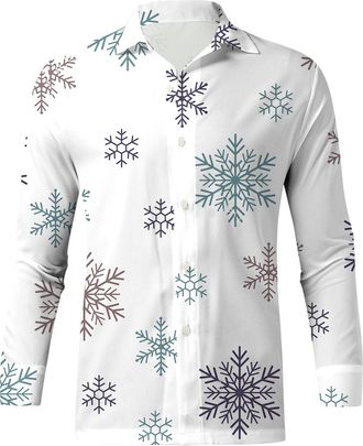Generic Mens Christmas Shirts Long Sleeves, Xmas Shirts for Men UK Cotton Christmas Shirt Tee 3XL T for Men UK Multipack Mens Long Sleeve Smart Casual Non Iro