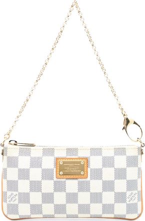 Louis Vuitton Borsa a mano Pochette Milla MM in tela Damier Azur 2015 - Bianco
