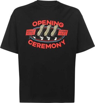 Opening Ceremony Bedrukt Crew-neck T-shirt - Heren - T-shirts - Zwart - XS - Katoen - Tops
