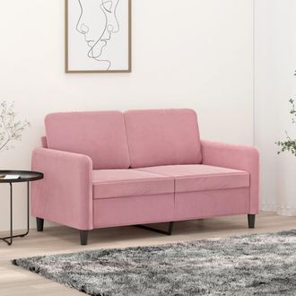vidaXL Sof&aacute; De 2 Plazas Terciopelo Rosa 120 Cm Vidaxl