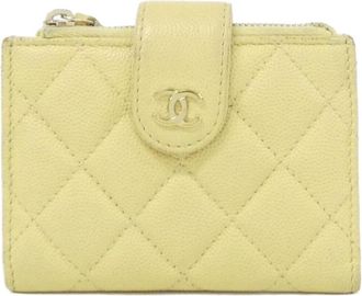 Chanel Yellow Grained Calfskin Coin Purse/Coin Case (Pre-Owned)