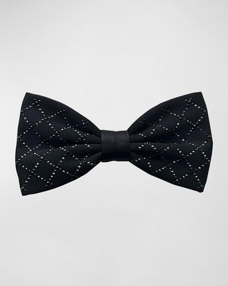 Stefano Ricci Men & apos;s Silk Crystal-Grid Bow Tie