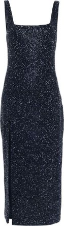 Staud Le Sable glitter midi dress - women - Nylon - L - Blue