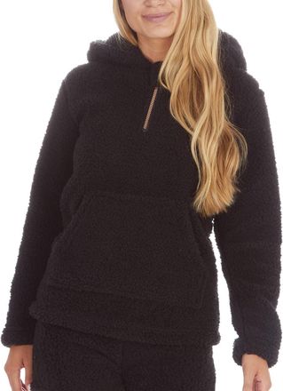 Forever Dreaming Ladies Borg Fleece Hooded Top with Zip Black L