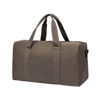 Generic Compatible For Men Folding Travel Bag Large Capacity Canvas Unisex Luggage Storage Outdoor Portable Shoulder Fitness Duffel(Khaki S)