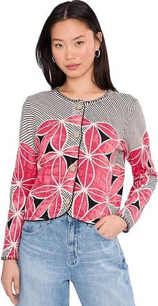Nic+Zoe Petite Gallery Walk Cardigan Womens Sweater Pink : PM, Cotton