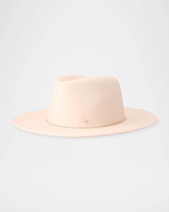 Maison Michel Mimi Chain-Embellished Wool Felt Fedora