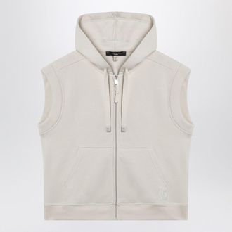 Max Mara Elfenbeinfarbene Baumwoll-Fleeceweste