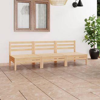 vidaXL Juego De Muebles De Jard&iacute;n 3 Piezas Madera Maciza De Pino Vidaxl