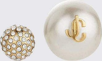 Jimmy Choo London Orecchini Auri con monogramma JC perle e cristalli