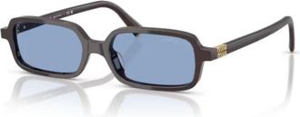 Miu Miu 0mu 11zs Rectangular Black Acetate Sunglasses