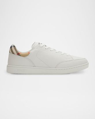 Burberry Check Leather Low-Top Sneakers