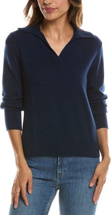Fort&eacute; Cashmere Split Neck 100% Cashmere Polo Sweater