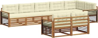 vidaXL Conjunto De Sof&aacute;s De Exterior 8 Uds. Natural Y Crema Vidaxl