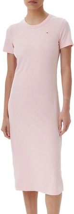 Tommy Hilfiger Womens Pink Rib Bodycon Dress, Pink, M