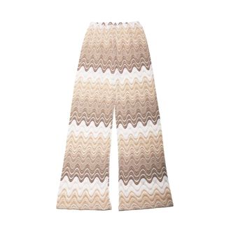 MC2 Saint Barth Wide Trousers, female, Beige, Size: M Wide Trousers