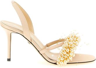 Mach & Mach Satijnen Sandaal - Dames - Sandalen met hakken - Geel - 40 EU - Satijn - Schoenen