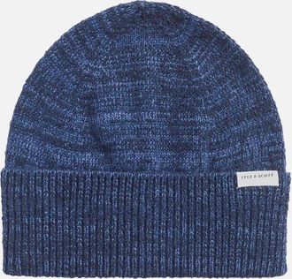 Lyle & Scott Mens Lyle & Scott Multi marl Beanie Dark Navy Marl - Size: ONE