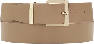 Kazar Eenvoudige leren riem in taupe kleur - Dames - Riemen - Beige - 80 CM - Leer - Accessoires