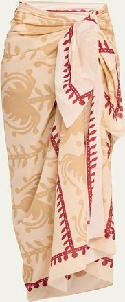 Johanna Ortiz Prismatic Flow Cotton Pareo Coverup