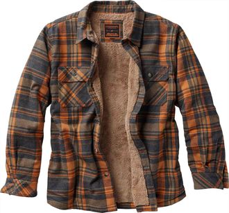 Legendary Whitetails Mens Buck Commander Deerfield Flannel Berber Lined Shirt Jacket, Daybreak Plaid, X-Large Tall