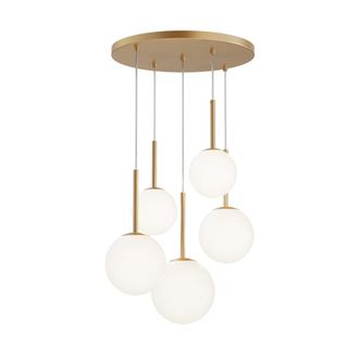 Maytoni Lampada A Sospensione Maytoni Basic Form 5 Luci Ottone Oro