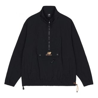 New Balance Mens New Balance Logo Printing Half Zipper Sports Jacket Black AMJ13359-BK