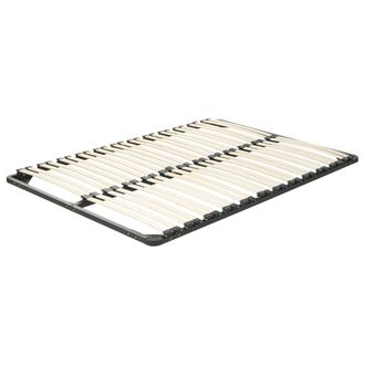 Beliani Somier De L&aacute;minas Independiente 160 X 200 Cm Estructura De Metal 48 Listones De Madera Combourg