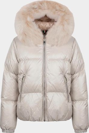 Gorski Apres-Ski Horizontal Jacket with Detachable Shearling Trim