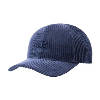 C.P. Company 350 Strepen Corduroy Baseballpet - Heren - Petten - Blauw - ONE Size - Katoen - Accessoires