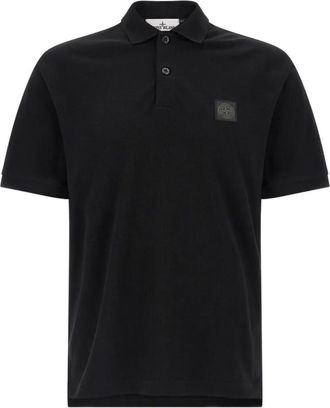 Stone Island Blac Logo Patch Polo