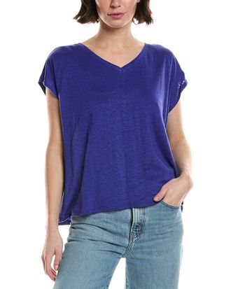 Eileen Fisher V-Neck Square Linen T-Shirt