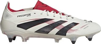 adidas Mens Predator Elite Soft Ground Low Top Sneakers in Off White/Black - Size UK 6.5