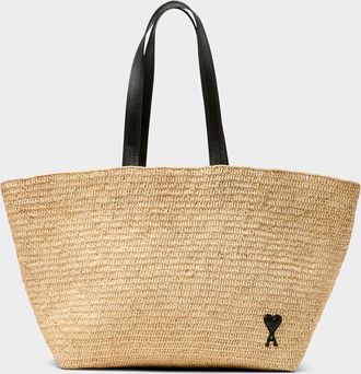 Ami Mens Raffia tote bag